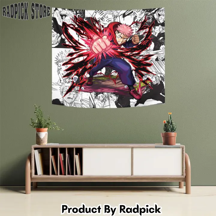 Yuji itadori tapestry custom anime manga wall decor  rp5948882